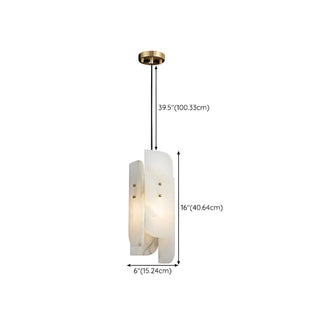 Contemporary Vertical Alabaster Dining Room Pendant Light Zawala #size