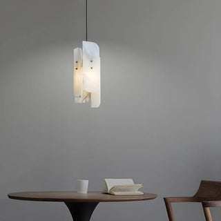 Contemporary Vertical Alabaster Dining Room Pendant Light Zawala Image - 3