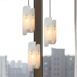 Contemporary Vertical Alabaster Dining Room Pendant Light Zawala Image - 4