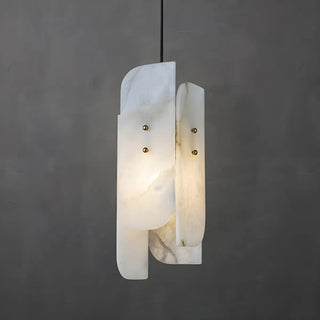 Contemporary Vertical Alabaster Dining Room Pendant Light Zawala Image - 8