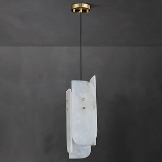 Contemporary Vertical Alabaster Dining Room Pendant Light Zawala Image - 9