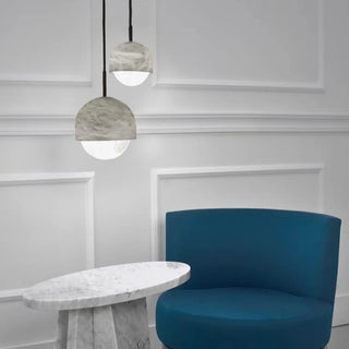Contemporary Sphere Alabaster Living Room Pendant Light Zawala Image - 1