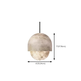 Contemporary Sphere Alabaster Living Room Pendant Light Zawala #size