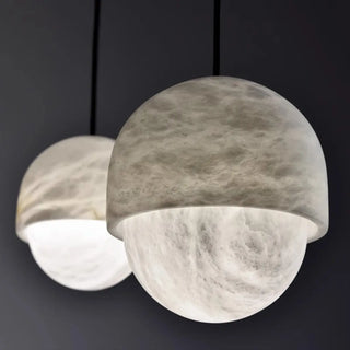 Contemporary Sphere Alabaster Living Room Pendant Light Zawala Image - 3