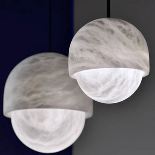 Contemporary Sphere Alabaster Living Room Pendant Light Zawala Image - 4