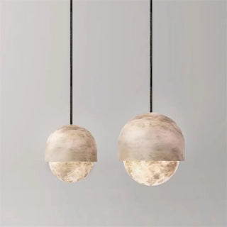 Contemporary Sphere Alabaster Living Room Pendant Light Zawala Image - 6
