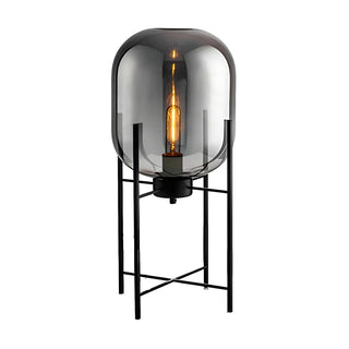 ZOWALA - Contemporary Amber Glass Oda Floor Lamp Image - 10