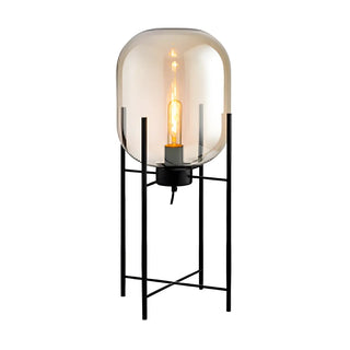 ZOWALA - Contemporary Amber Glass Oda Floor Lamp Image - 11