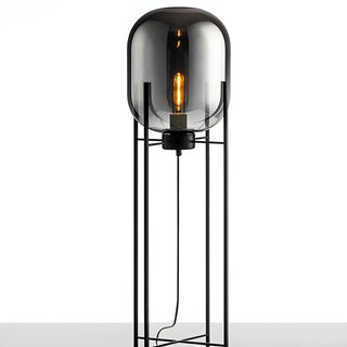 ZOWALA - Contemporary Amber Glass Oda Floor Lamp Image - 13