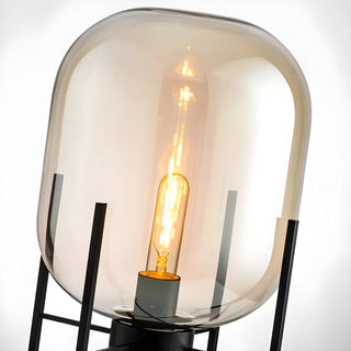 ZOWALA - Contemporary Amber Glass Oda Floor Lamp Image - 14