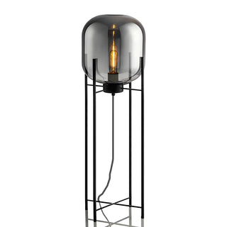 ZOWALA - Contemporary Amber Glass Oda Floor Lamp Image - 8