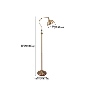 Contemporary Gold Dome Metal Living Room Floor Lamp Zawala Image - 23