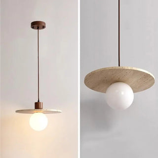 ZOWALA - Contemporary Geometric Stone Bedroom Pendant Light Image - 11