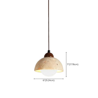ZOWALA - Contemporary Geometric Stone Bedroom Pendant Light Image - 16