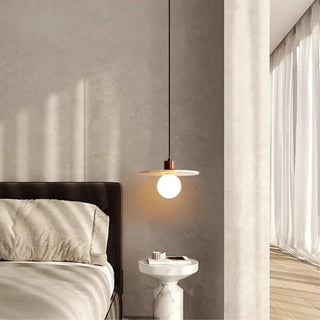 ZOWALA - Contemporary Geometric Stone Bedroom Pendant Light Image - 3