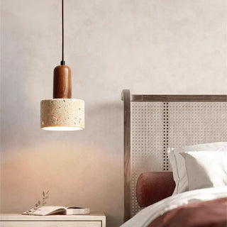 ZOWALA - Contemporary Geometric Stone Bedroom Pendant Light Image - 4