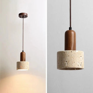 ZOWALA - Contemporary Geometric Stone Bedroom Pendant Light Image - 5