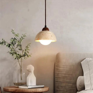 ZOWALA - Contemporary Geometric Stone Bedroom Pendant Light Image - 6