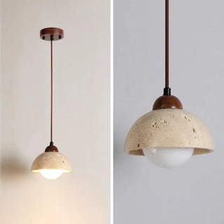 ZOWALA - Contemporary Geometric Stone Bedroom Pendant Light Image - 7
