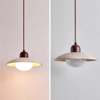 ZOWALA - Contemporary Geometric Stone Bedroom Pendant Light Image - 9