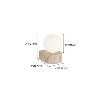 Modern Beige Square Stone Bedroom LED Wall Sconce Zawala #size