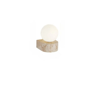 Modern Beige Square Stone Bedroom LED Wall Sconce Zawala Image - 5
