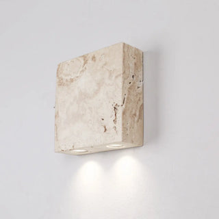 Modern Beige Square Stone Bedroom LED Wall Sconce Zawala Image - 13