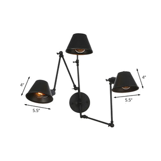 ZOWALA - Contemporary Swing Arm Adjustable 2-Light Black Wall Light Image - 9