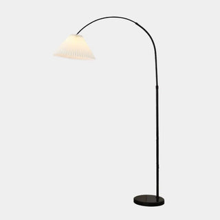 ZOWALA - Contemporary Black Arc Adjustable Pleated Floor Lamp Image - 10
