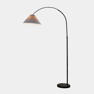 ZOWALA - Contemporary Black Arc Adjustable Pleated Floor Lamp Image - 11