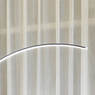 Contemporary Living Room White Arc LED Floor Lamp Zawala Image - 14