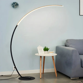 Contemporary Living Room White Arc LED Floor Lamp Zawala Image - 6