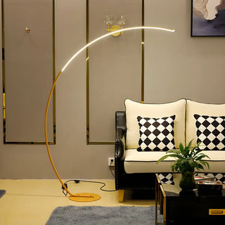 Contemporary Living Room White Arc LED Floor Lamp Zawala Image - 7