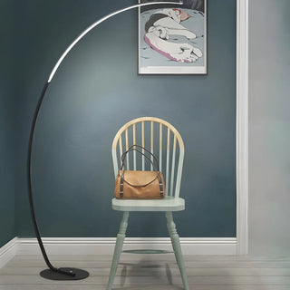 Contemporary Living Room White Arc LED Floor Lamp Zawala Image - 9
