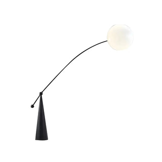 Contemporary Black Arc and White Globe Acrylic Floor Lamp Zawala Image - 10