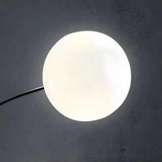 Contemporary Black Arc and White Globe Acrylic Floor Lamp Zawala Image - 7