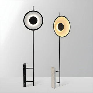 Contemporary Circular LED and Marble Base Floor Lamp Zawala Image - 12