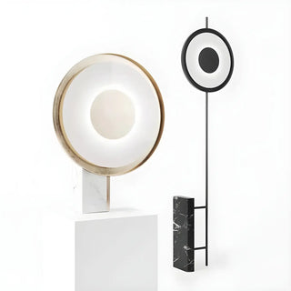 Contemporary Circular LED and Marble Base Floor Lamp Zawala Image - 14