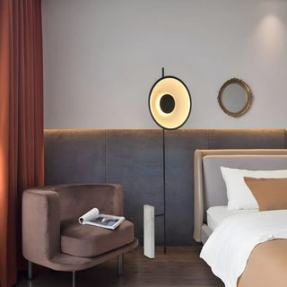 Contemporary Circular LED and Marble Base Floor Lamp Zawala Image - 4