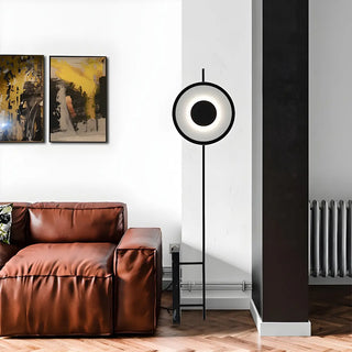 Contemporary Circular LED and Marble Base Floor Lamp Zawala Image - 6