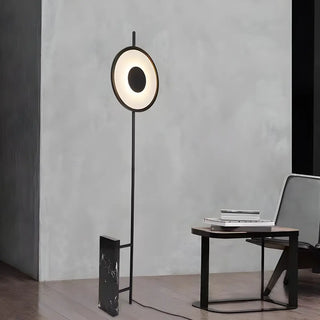 Contemporary Circular LED and Marble Base Floor Lamp Zawala Image - 7