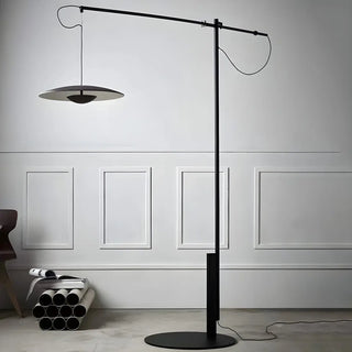 Modern Black Disc Adjustable Metal LED Floor Lamp Zawala Image - 1