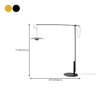Modern Black Disc Adjustable Metal LED Floor Lamp Zawala #size