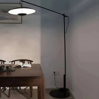 Modern Black Disc Adjustable Metal LED Floor Lamp Zawala Image - 3