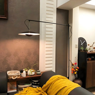 Modern Black Disc Adjustable Metal LED Floor Lamp Zawala Image - 4