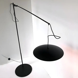 Modern Black Disc Adjustable Metal LED Floor Lamp Zawala Image - 5