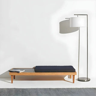 Contemporary Metal and Fabric Cylinder LED Floor Lamp Zawala Image - 6