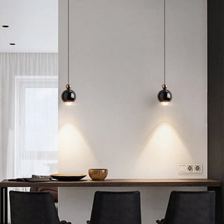 ZOWALA - Contemporary Globe Metal Dining Room Black Pendant Light Image - 2