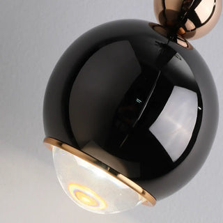 ZOWALA - Contemporary Globe Metal Dining Room Black Pendant Light Image - 20