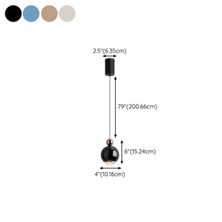 ZOWALA - Contemporary Globe Metal Dining Room Black Pendant Light Image - 23